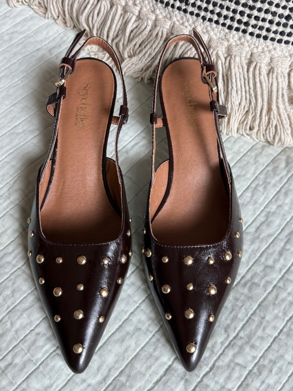 New Seychelles Crawford Slingback Pumps Deep Burgundy Brown Women's Size 8 / 8.5